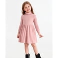 thumbnail image 4 of Lanbubble Girls Long Sleeve Turtleneck Dress Soft Knitted A Line Fall Winter Dress 2-7 Years, 4 of 9