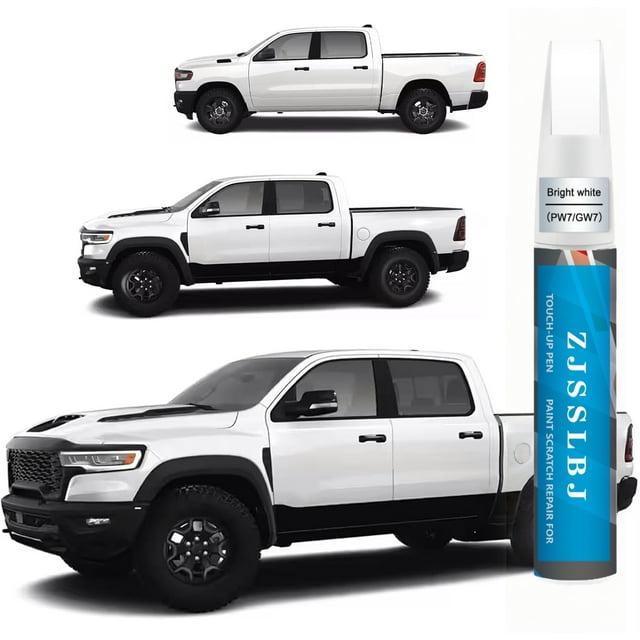 Pintura de Retoque Blanco Brillante (PW7/GW7) Compatible con Dodge Ram, Bolígrafo de Pintura para Autos, Reparación de Arañazos, Pintura de Retoque Dos en uno, Removedor de Arañazos Premium para Auto