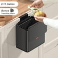 thumbnail image 3 of cubeta de basura colgante de cocina con tapa de acero inoxidable de 1.05 galones para clóset de cocina, puerta montada debajo de la puerta del fregadero, RV, baño, negro cepillado, 3 of 4