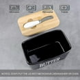 thumbnail image 5 of Porcelain Butter Dish With Bamboo Lid - Covered Butter Keeper With Butter Knife, Airtight Butter Container, 5 of 5