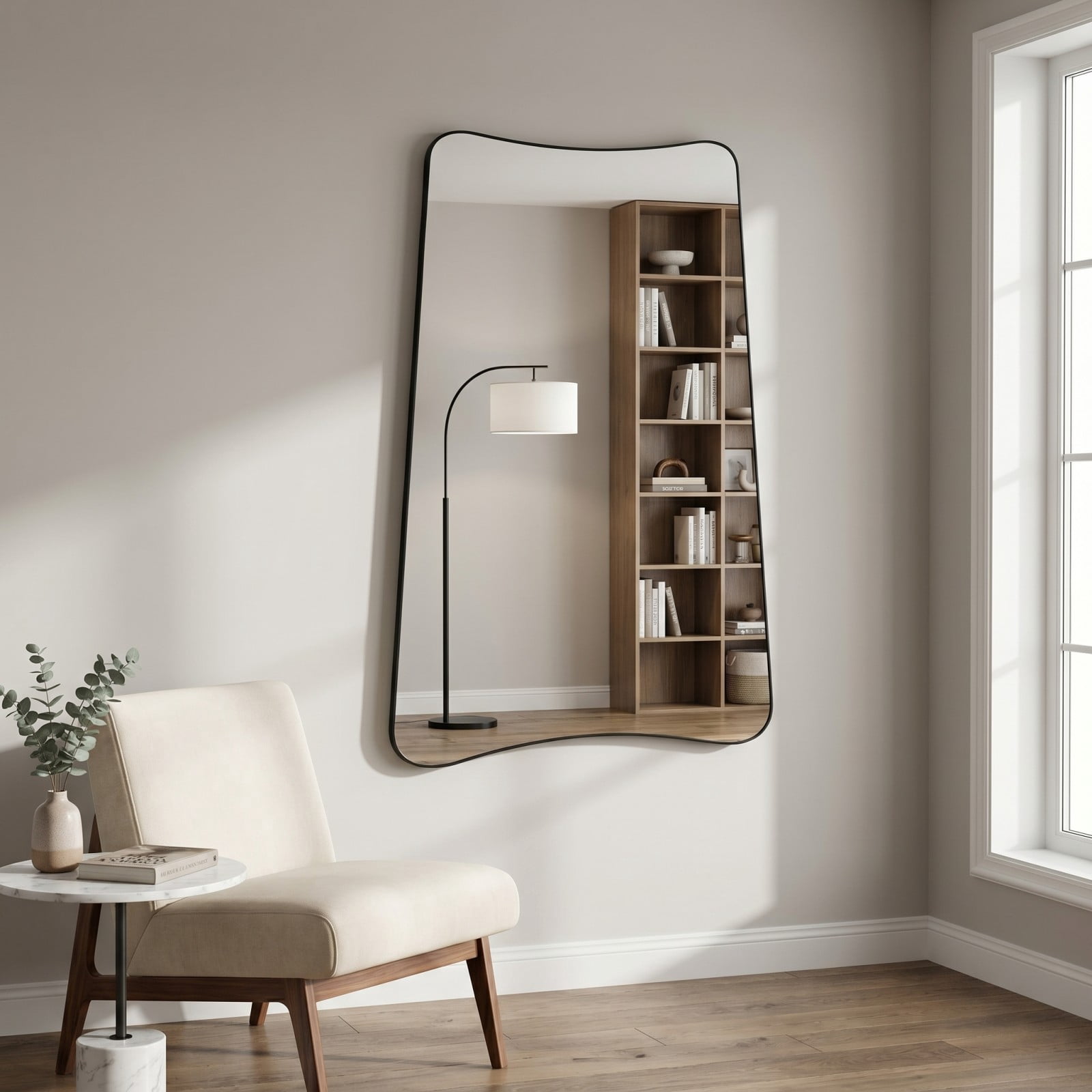 GRAHMCY 24"x36" Irregular Wall-mounted Bathroom Mirror Vanity Decorative Mirror
