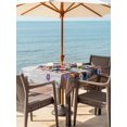 thumbnail image 3 of Outdoor Tablecloth with Umbrella Hole for Patio/Picnic/Party/Camping, USA 4th of July Waterproof Table Cloth Square Cover Washable, Floral Patriotic Grey Wooden (54"x 54"), 3 of 8