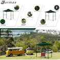 thumbnail image 3 of Eurmax 5x8 Grill Gazebo Double Tier Outdoor BBQ Canopy Gazebo(Forest Green), 3 of 8
