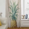 thumbnail image 6 of Vintage Pineapple Sheer Curtains 108 Inches Extra Long, Summer Botanical Wooden Light Filering Curtains, Privacy Drapes Simi Floor to Veiling Curtain for Living Room Bedroom Large Window Treatment, 6 of 9