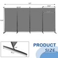 thumbnail image 3 of IVV 4 Panel Privacy Screen Room Dividers 6FT Portable Office Wall Divider for Rooms Separator 137"x18"x71", Grey, 3 of 8