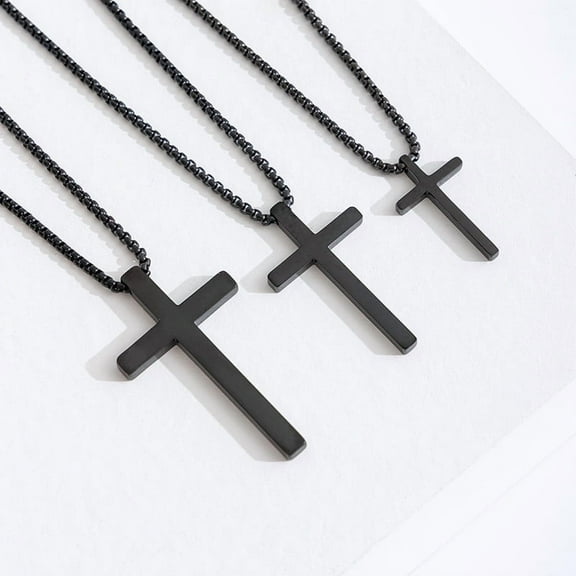 Stainless Steel Cross Necklace, Simple and Elegant Christian Pendant with Chain, Unisex Jewelry Gift