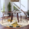 thumbnail image 3 of Yellow Gnomes Round Area Rug 6Ft Washable Circle Rugs for Bathroom Office, Spring Floral Bees Daisy Branches Watercolor Non-Slip Carpet Floor Mats Indoor Outdoor Carpet Runner Aesthetic Home Decor, 3 of 8