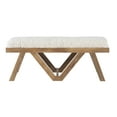 thumbnail image 2 of Feeney Upholstered Bench, Brown Frame with Off-White Handwoven Fabric, 2 of 12