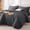 03 - Dark Grey, variant on 7-Piece Queen Comforter Set, Seersucker Bed in a Bag All Season Luxury Bedding with Comforter, Sheets, Pillowcases & Shams, Ivory