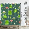thumbnail image 3 of Cute Frog Shower Curtain Lotus Leaf Floral Pond Decorations Shower Curtains Kids Funny Cartoon Frogs Shower Curtain Set for Bathroom with Hooks 72x72 Inch, 3 of 6