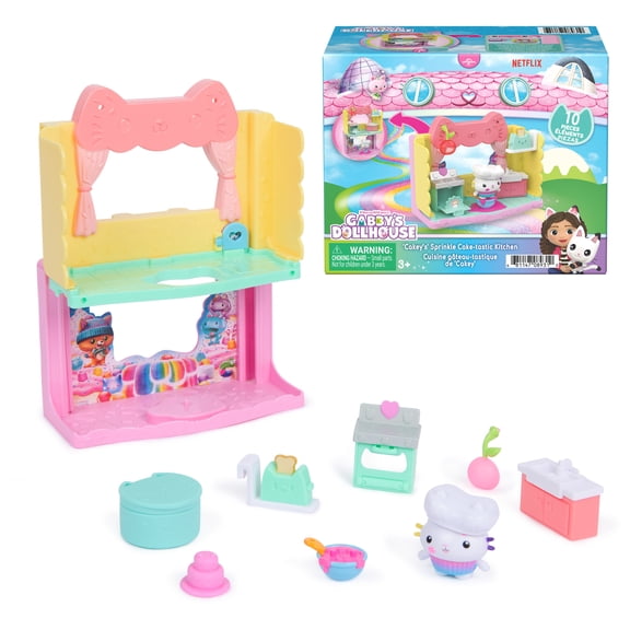 Gabby's Dollhouse Cakey's Sprinkle Cake-tastic Kitchen, Figure, Accessories & Surprise Toy