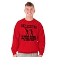 thumbnail image 4 of Warning To Avoid Injury Funny Cartoon Men's Big & Tall Crewneck Sweatshirt Brisco Brands 2X, 4 of 5