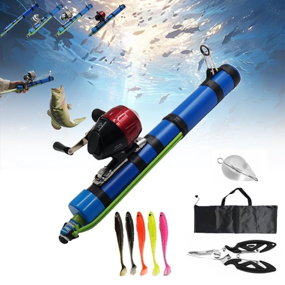 New Upgraded Fishing Catapult Rod, Portable Catapult Fishing Pole with Reel & Lure, Complete Casting Kit with Carry Bag for Saltwater and Freshwater Fishing Gear