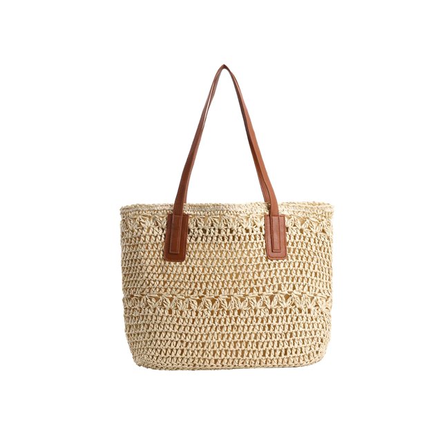 Bolso Paja Informal Btafrte Gran Capacidad 6024 Beige
