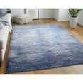 thumbnail image 4 of 4' X 6' Blue Gray And Ivory Striped Power Loom Distressed Area Rug, 4 of 10