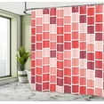 thumbnail image 5 of Ambesonne Colorful Shower Curtain, Tile Rectangle Square, 69"Wx84"L, Coral Rose Dried Rose, 5 of 5