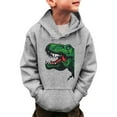 thumbnail image 2 of Wxolcjlv Toddler Boys Hoodies Cartoon Dinosaur Print Long Sleeve Fleece Pullover Hooded With Pocket Fashion Casual Sweatshirt Daily Wear Hoody Jackets For Boys Girls，12-13 Years, 2 of 4