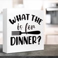 thumbnail image 4 of Zomyto 7x7 In Funny Kitchen Wooden Box Sign - What the is for Dinner, 4 of 7