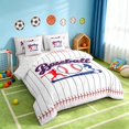 thumbnail image 2 of Manfei Sport Twin Bedding, Baseball Gaming Bedding Comforter Set, Red Navy White, Reversible 7pcs, 2 of 6