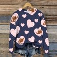 thumbnail image 7 of Women Rugby Football Print Crew Neck Sweatshirt Long Sleeve Loose Pullover Top Fashion Casual Loungewear Shirt for Home & Spring Autumn Daily Streetwear S-5XL Navy, 7 of 7