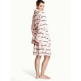 thumbnail image 3 of Victoria's Secret Logo Short Cozy Plush Robe Pink Stripe Classic with Letters XL/XXL New, 3 of 3