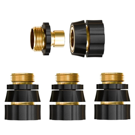 3/4" Garden Hose Connector,4 Pieces Garden Hose Quick Connect Fittings,Male and Female Quick Release Garden Hose Connector