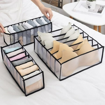 

ZDMATHE Home Separated Underwear Storage Box Dormitory Closet Organizer For Socks Bra Foldable Drawer Organizer Storage Container