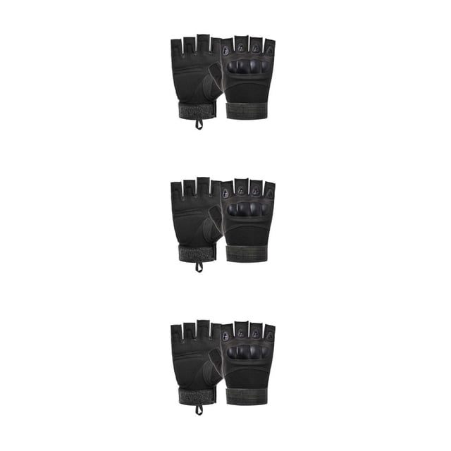 Toystoory 1 par de guantes portátiles de medio dedo Montañismo acolchado Guantes sin dedos a prueba de golpes Ciclismo Equipo deportivo Negro Type1 NO1