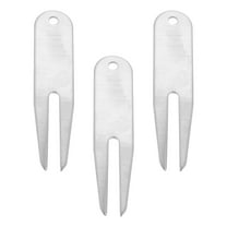 BESTOYARD 3Pcs Silver Stainless Steel Divot Fork for Golf Players in Outdoor Golf Activities