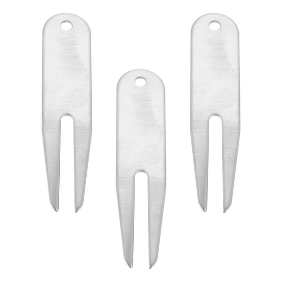 BESTOYARD 3Pcs Silver Stainless Steel Divot Fork for Golf Players in Outdoor Golf Activities