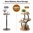 thumbnail image 4 of Biemlerfn 4-Tier Round Side Table, Small End Table with Metal Frame, Wood Nightstand for Patio, Sofa, Living Room & Bedroom, Brown, 4 of 8