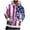 Red, variant on Men's Pullover Hoodies Long Sleeve Stars and Stripes Print Sweatshirts Hooded Front Zipper Casual Tops with Pockets (XL, Red)
