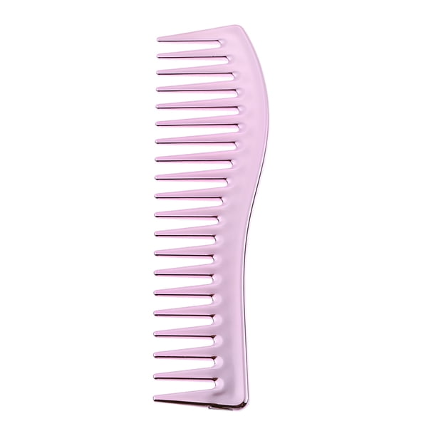 Peine de peluquería galvanoplastia cepillo de pelo peines de dientes anchos grandes (rosa)