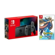 Nintendo Switch Gray Console New 2019 Version with Pokemon Sword Bundle