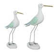 thumbnail image 1 of Things2Die4 Juego de 2 estatua de pájaro de madera pintada de blanco tallada a mano escultura de decoración costera para el hogar Things2Die4 BEA53740-BMW BEA53741-BMW, 1 of 3