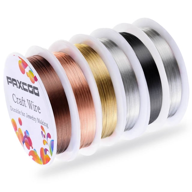 Alambre para joyería PAXCOO 24 gauge de cobre, 6 colores, 10 m