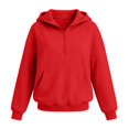 thumbnail image 6 of akafmk Girls Half Zip Hoodie Sweatshirt Long Sleeve Pullover Sweatshirts with Pocket Solid Color Casual Hooded Top Versatile Fall Clothes, Size 5-6 Years, 6 of 6