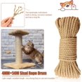 thumbnail image 3 of 50M Sisal Rope for Cat Scratchers, Cat Scratching Sisal Rope 4mm Natural Jute Hemp Rope, Ideal for Replace Scratching Post, Repair Cat Tree, DIY Projects, 3 of 7