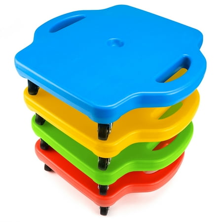 - 4pack 16in Gym Class Scooter Board w/Safety Handles - Mixed