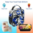 thumbnail image 3 of Large Insulated Lunch Box Cooler Bag With Shoulder Strap, 9.1x4.3x10.2 Inches Leakproof EPE Foam Lining, Multi Compartment Food Storage For Work, Picnic, Travel (Gray), 3 of 6