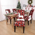 thumbnail image 2 of Touchbetter Christmas Chair Covers Set of 4, Removable Washable Merry Christmas Dining Chair Seat Covers Stretch Protector Slipcovers for Dining Room Kitchen Holiday Party Decor, Red Buffalo Plaid, 2 of 8