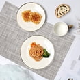 thumbnail image 5 of SMIXLN Placemats Set of 4, Vinyl Woven Place Mats for Kitchen Table Indoor/Outdoor, Washable Placemat Wipeable Dining Table Mats, Beige, 12x18 Inch, 5 of 8