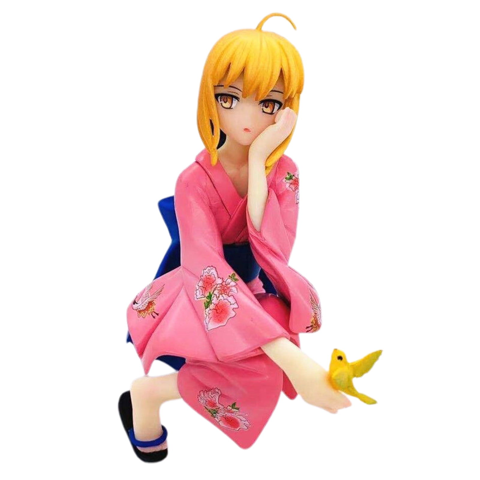 SSBSM 13cm SaberAltria Figure Kimono Dressup Squatting Position
