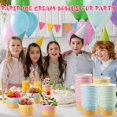 thumbnail image 3 of 100 Pcs Ice Cream Cups Bulk Paper Disposable Dessert Bowls Ice Cream Bowls Paper Dessert Cups Sundae Soup Yogurt Cold or Hot Food Party Supplies for Summer Party Decoration (10 oz), 3 of 4