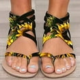 thumbnail image 4 of LoyisViDion Ladies Flat Sandals Zipper Open Toe Slippers Roman Shoes Summer Beach Sandals Yellow 5.5(35), 4 of 5
