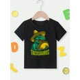 thumbnail image 4 of MAWOTEA Taco Lovers Exclusive Funny Graphic T-shirt for Kids,Black Fabric 100% Cotton Made, 4 of 5
