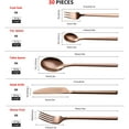 thumbnail image 2 of 30 Pieces Silverware Set with Flatware Organizer, Stainless Steel Cutlery Set for 6, Utensil Sets kitchen with Steak Knives, Rust-proof, Mirror Polished, Dishwasher Safe, Rose Gold, 2 of 7