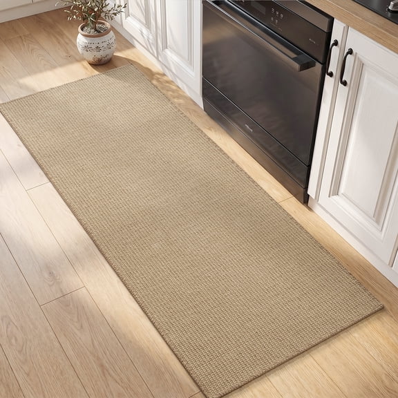VUNATE Jute Kitchen Mat Non Slip Kitchen Rug 20"x71" Boho Farmhouse Floor Mat for Kitchen Sink Laundry Room Indoor Natural Jute