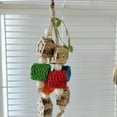 thumbnail image 2 of OUSITAID Parrot Bird Colorful Hanging Molar Toy Natural Rattan Ball Corn Husk Chewing Toys for Relieve Boredom, 2 of 6
