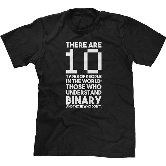Funny Binary Code Programmer T-Shirt - There Are 10 Types Of People Computer Science Geek Nerd Tee - Men Women Unisex Short Sleeve Cotton Top